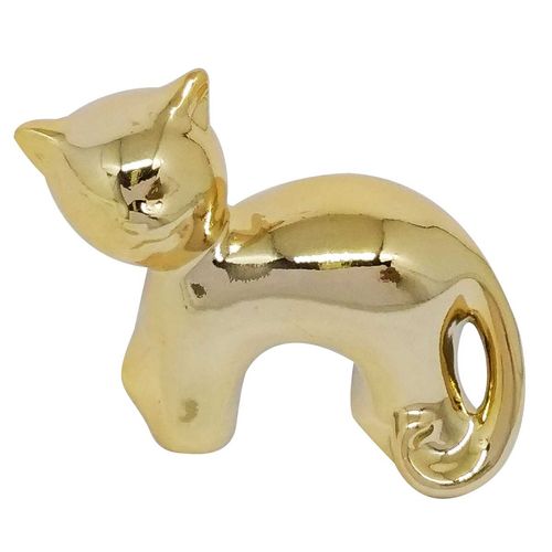 Gato Decorativo em Cerâmica 7x6cm Cores Sortidas Megagift