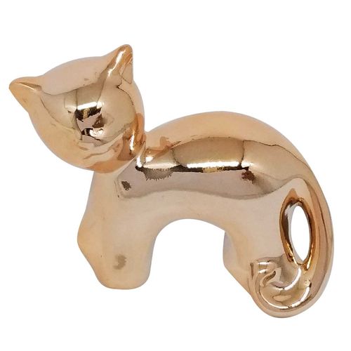 Gato Decorativo em Cerâmica 7x6cm Cores Sortidas Megagift