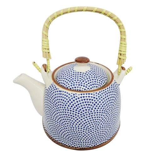 Bule C/ Infusor 750ml de Porcelana 18x18x14cm Multiart