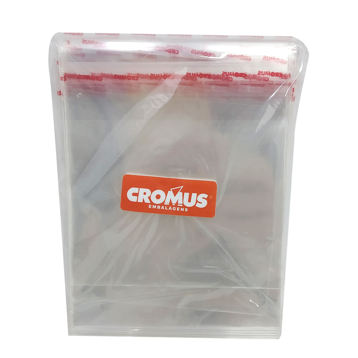 Saco Adesivo Transparente Com Aba 10X10CM 100 Unidades 051715 CROMUS