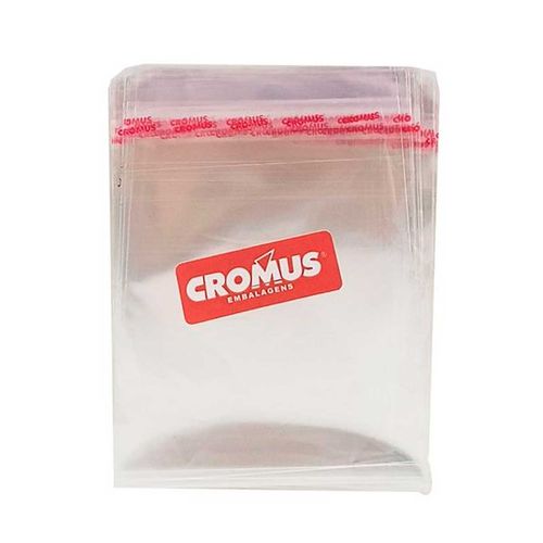 Saco transparente adesivado 100 unidades 8x8cm Cromus Embalagem