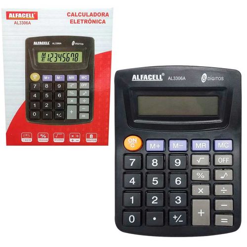 Calculadora Eletrônica de Mesa 8 Dígitos 13,9X10,6X2,4cm Imporiente