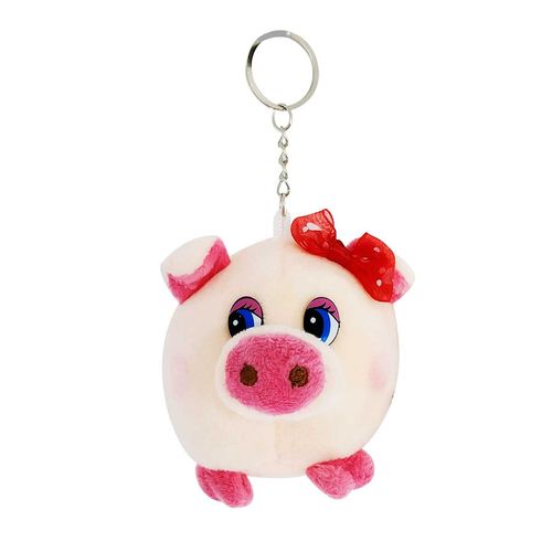 Chaveiro Porquinho de Pelúcia 8cm em Poliéster F.Emy Decorações