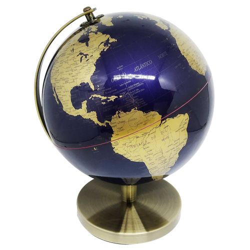 Globo Terrestre 27cm em Plástico Edição Luxo Suporte em Metal  Bom Years