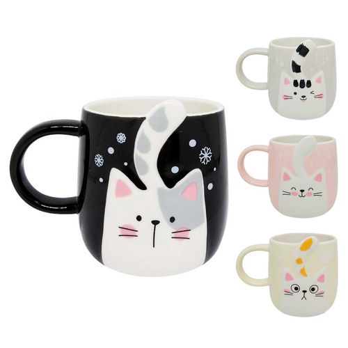 Caneca Decorativa  Gato em Cerâmica World Classic