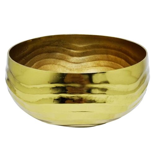 Centro de Mesa Decorativo 19x19x9,5cm em Metal Gold Mabruk