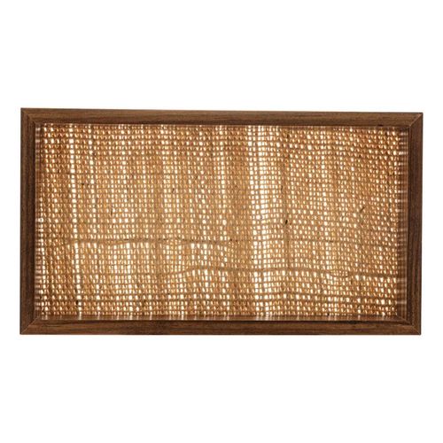 Bandeja Decorativa 30x17x4cm em Madeira Coquinho C/ Sisal Natural Rojemac