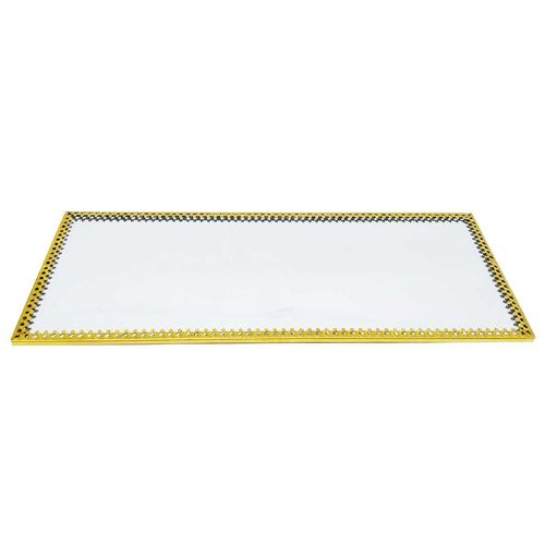 Bandeja Decorativa Espelhada 26x11cm em Metal Gold Youbai  Youbai
