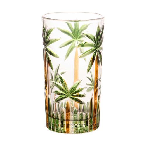 Jogo de Copos PALM TREE HANDPAINT 360ml em Cristal Rojemac