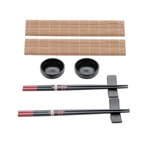 Conjunto P/ Sushi Yokohama Bambu e Cerâmica 8 Peças Lyor Coliseu Presentes