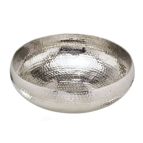 Centro de Mesa Decorativo 32x32x10cm em Metal Silver Mabruk