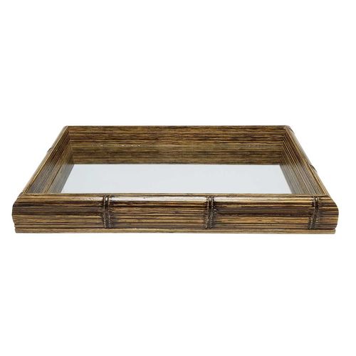 Bandeja Bambu C/ Espelho 30x18cm Decorex