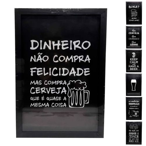 Porta Tampinha Decorativo  de Madeira 22x30x3cm Vipa Vipa Comércio