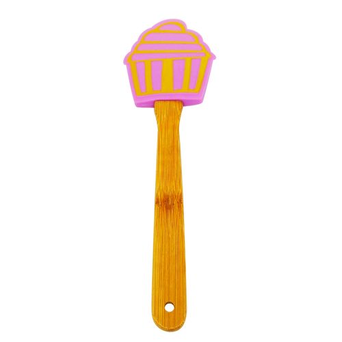 Espatula silicone cabo bambu 25-5x7-5cm Imporiente