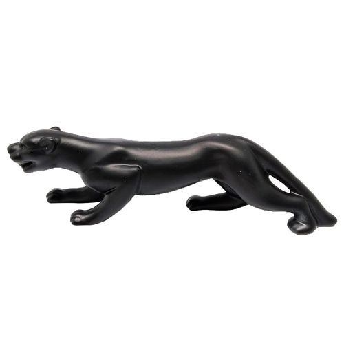 Leopardo Decorativo 6,5x22cm em Porcelana Preto Youbai