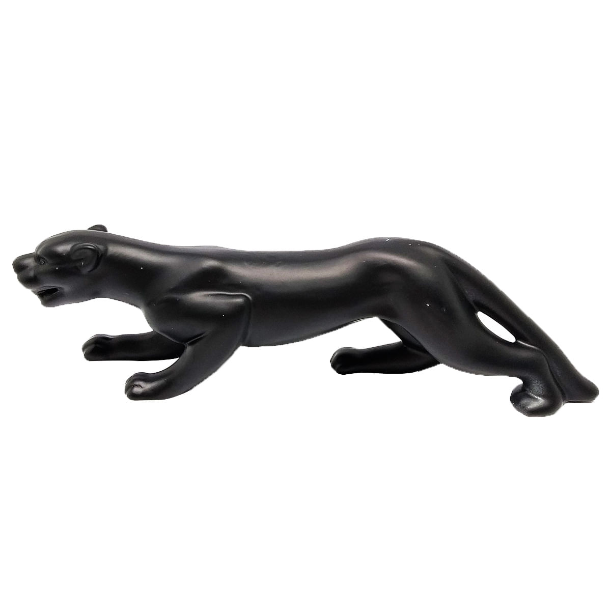 Leopardo Decorativo 6,5x22cm em Porcelana Preto Youbai