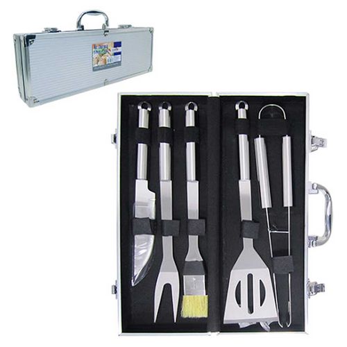 Kit de Churrasco 5 Peças e 1 Maleta de Alumínio Casita Imporiente