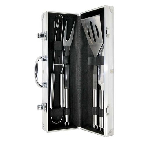 Kit Churrasco 4 Peças C/ Maleta de Alumínio Casita