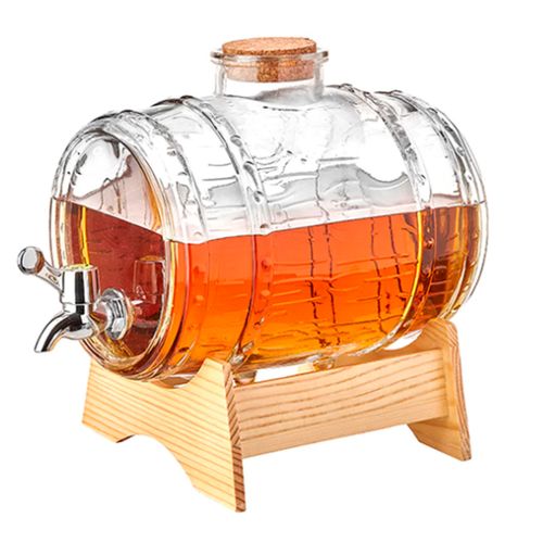 Barril P/ Cachaça 3L em Vidro e Madeira  26,7x18x25,2cm Hauskraft