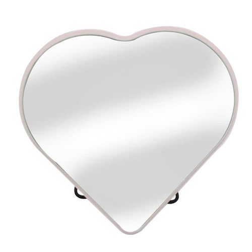 Espelho de Mesa Decorativo Moldura Coração 16x17cm em Metal InterPonte