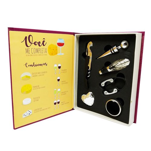 Kit Vinho É Amor 5 Peças Word Classic