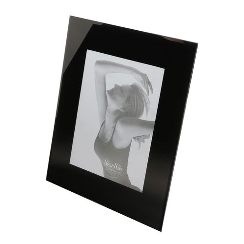 Porta retrato de vidro preto 10x15cm Rojemac