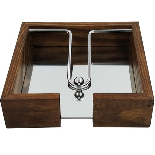 Porta Guardanapo Espelhado 15x15cm Madeira Vipa