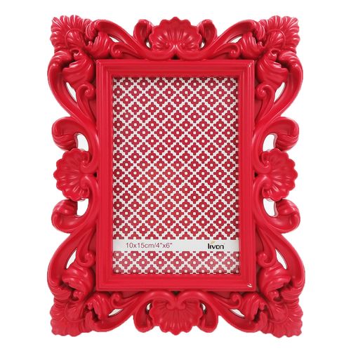 Porta Retrato Fantasy Foto 10X15 Plástico Vermelho Livon