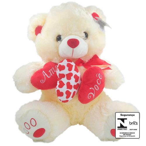 Urso Amo Você 45cm em Pelúcia Fizzy