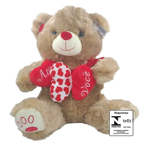 Urso Amo Você 45cm em Pelúcia Fizzy