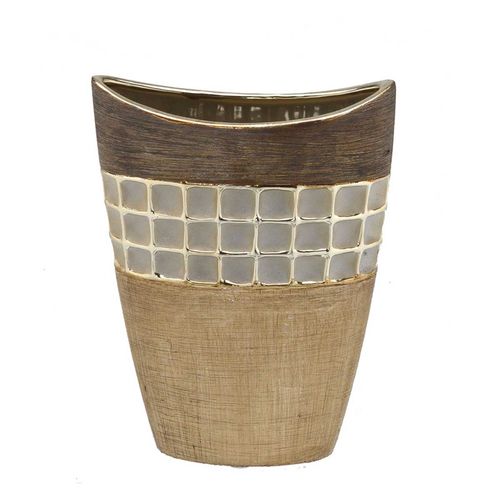 Vaso Decorativo de Cerâmica 19x8,5x25,5cm Mabruk