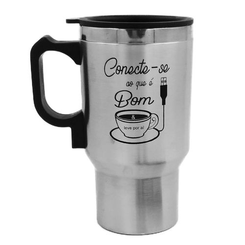 Caneca Elétrica  450ml em Aço Inox Golden Rio