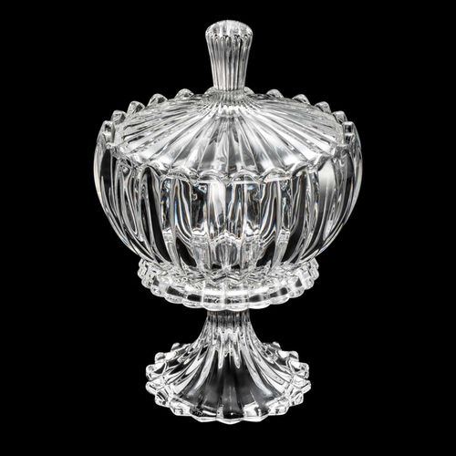 Potiche Decorativo Geneva C/ Pé 17x11cm em Cristal Wolff