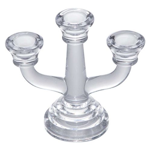Candelabro P/ 3 Velas de Vidro 7x14x13cm Rojemac