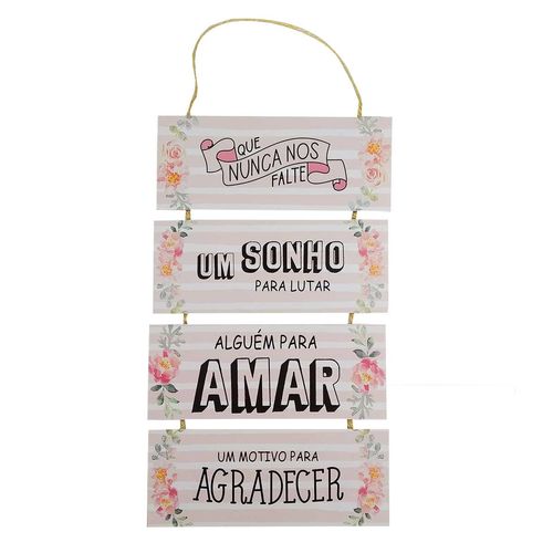 Placa Decorativa Amar 42x25cm em Madeira NSW NSW NAC. IMP