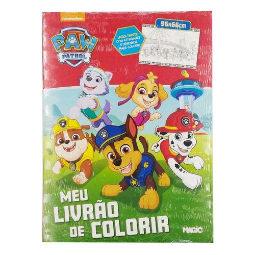 Livro- Tapete Infantil P/ Colorir Tema: Patrulha Canina Magic Kids