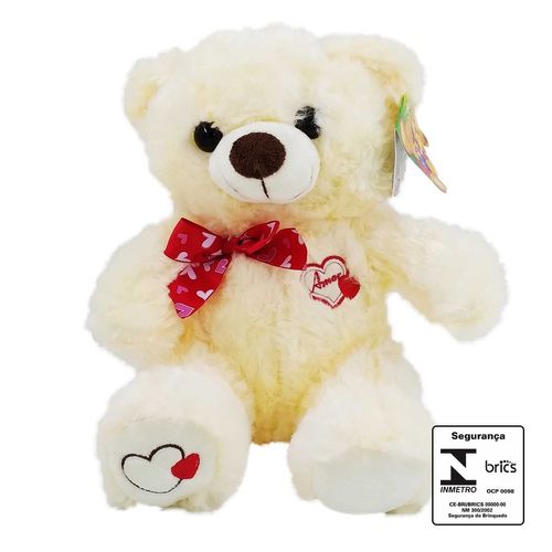 Urso de Pelúcia Amor 27cm em Poliéster Fizzy