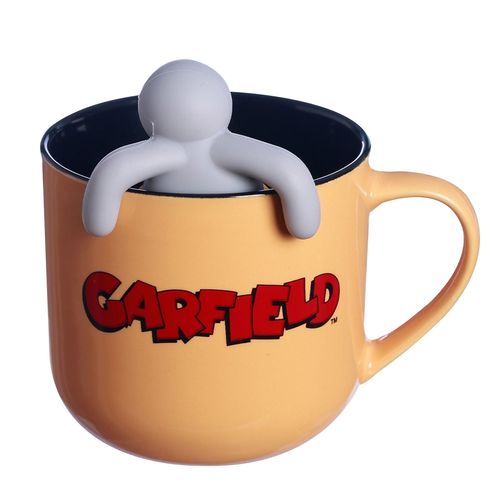 Caneca C/ Infusor Tema: Garfield  350ml em Cerâmica Zona Criativa