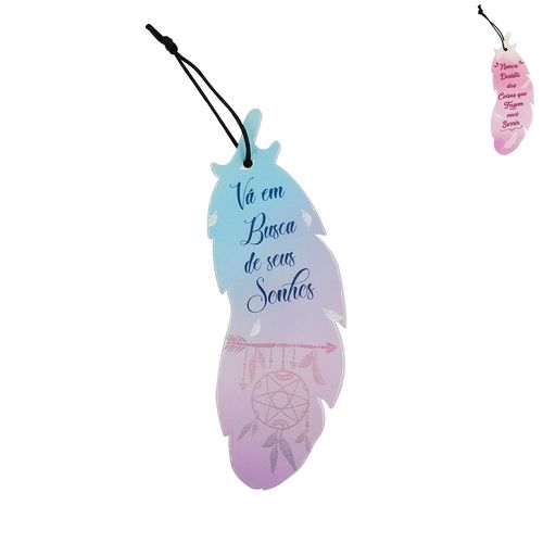 Quadro Decorativo Pena C/ Frases de Madeira Modelos Sortidos 25cm YouBai