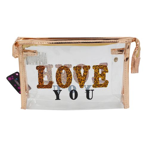 Necessaire Transparente Onça de PVC 23x15cm Interponte