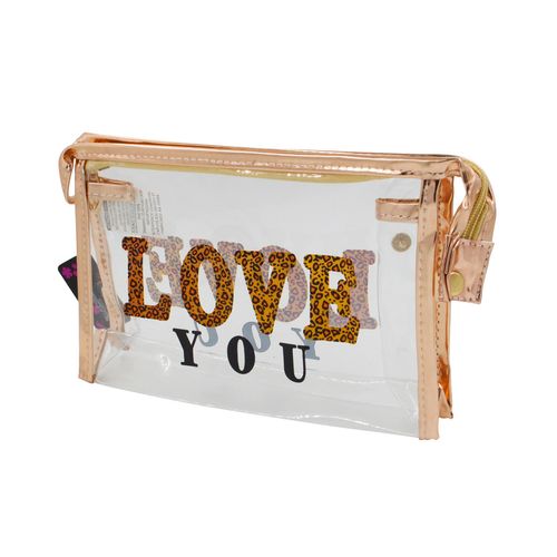 Necessaire Transparente Onça de PVC 23x15cm Interponte