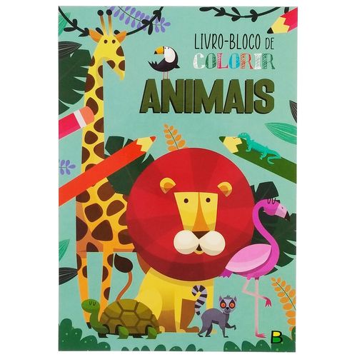 Livro - Bloco de Colorir Infantil Tema: Animais 50 Paginas Todo Livro