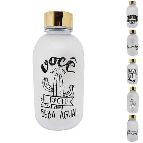 Garrafa 600ml Frases/Cores Sortidas em Plástico Livon