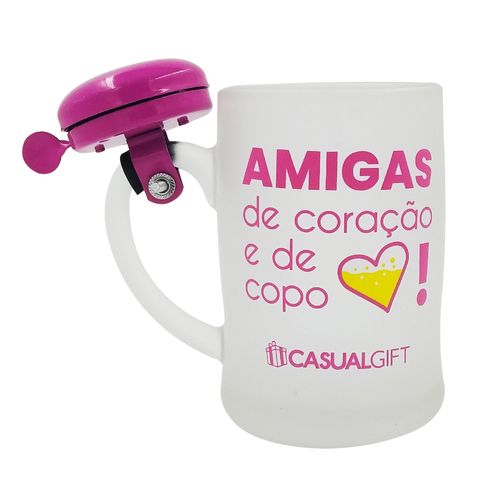 Caneca Campainha Amigas 400ml em Vidro 3B Comércio