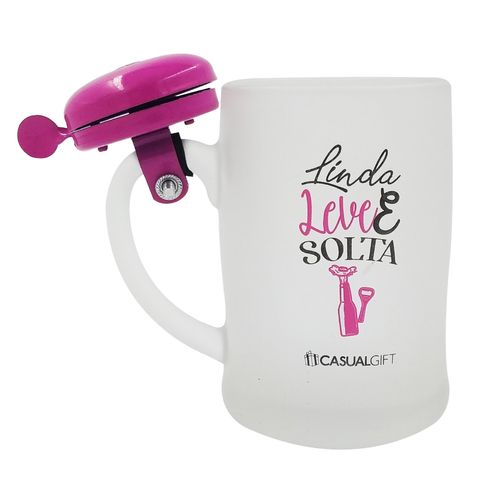 Caneca Campainha Linda, Leve E Solta 400ml em Vidro 3B Comércio