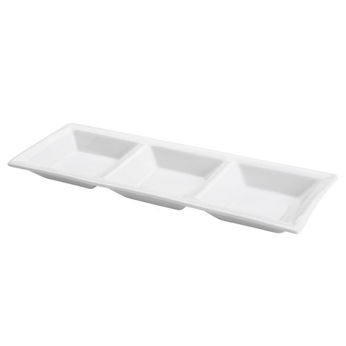 Petisqueira C/ 3 Divisórias de Porcelana 30x11x2cm Rojemac