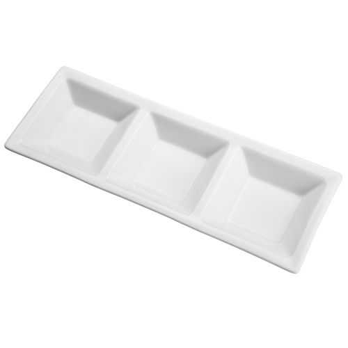 Petisqueira C/ 3 Divisórias de Porcelana 30x11x2cm Rojemac