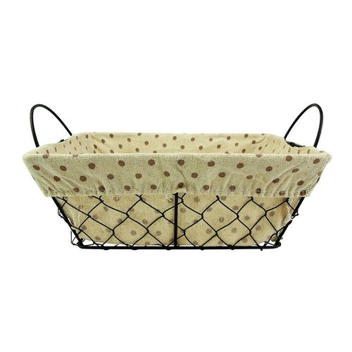 Cesto P/ Pães Retangular  29x20x14cm em Metal Clink