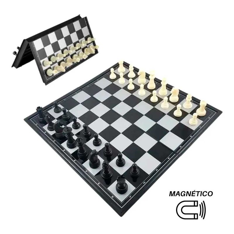 Jogo De Xadrez Magnético 19,5 x 19,5 Cm