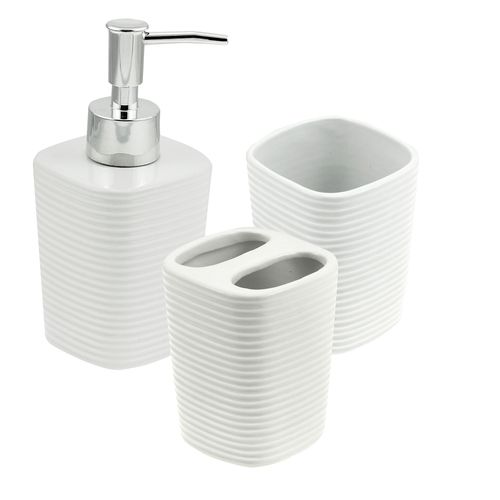 Kit banheiro de cerâmica branco 3 peças Rojemac